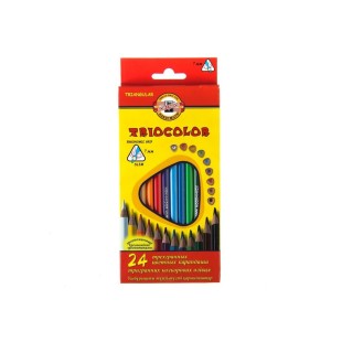 Карандаши цветные Koh-i-noor "TRIOCOLOR" 24 цвета в картонной упаковке