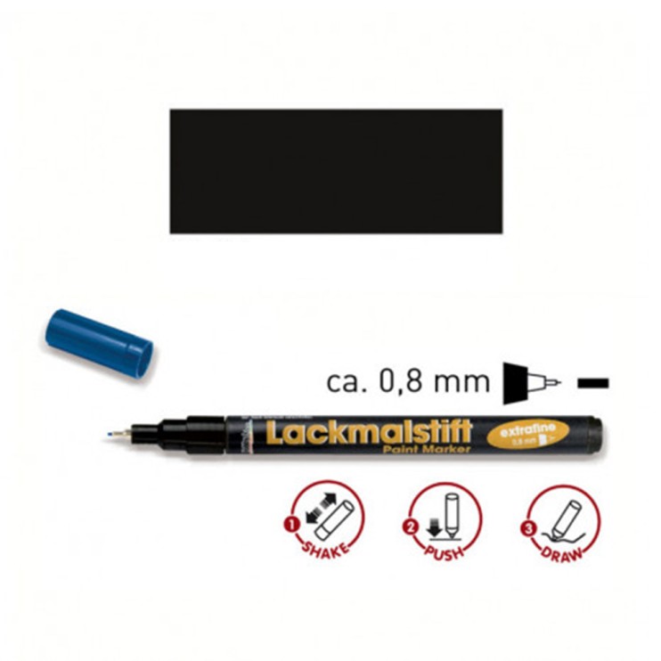 Маркер лаковый по всем поверхностям Kreul "Lackmalstift" 0.8мм,черный