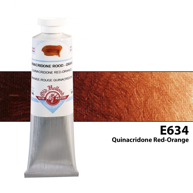 Акрил художественный "Old Holland" E634 Quinacridone Red-Orange (Квинакридон красно-оранжевый), 60мл