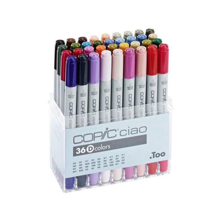 Набор Copic Ciao "Set D" 36 маркеров в пластиковом пенале