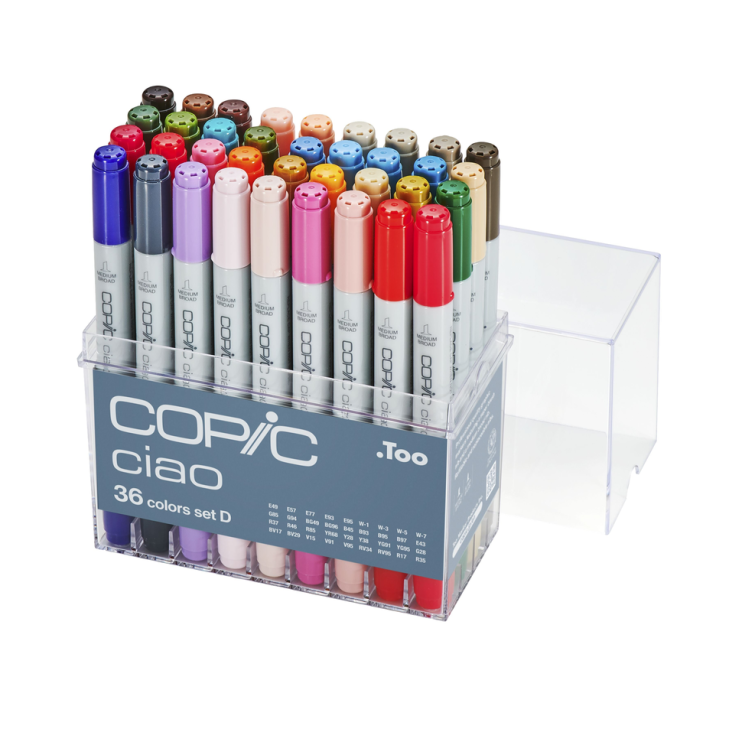 Набор Copic Ciao "Set D" 36 маркеров в пластиковом пенале