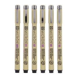 Набор капиллярных ручек "Pigma Micron 01" 6 штук, цветные