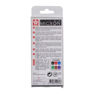 Набор капиллярных ручек "Pigma Micron 01" 6 штук, цветные