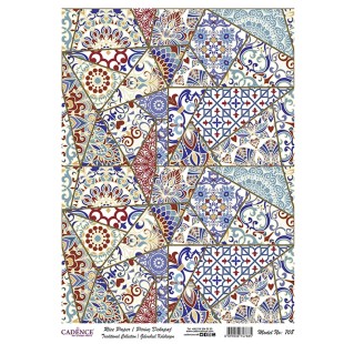 Рисовая карта для декупажа Cadence "Rice paper" 30х42см, RDP708 плитка разбитая