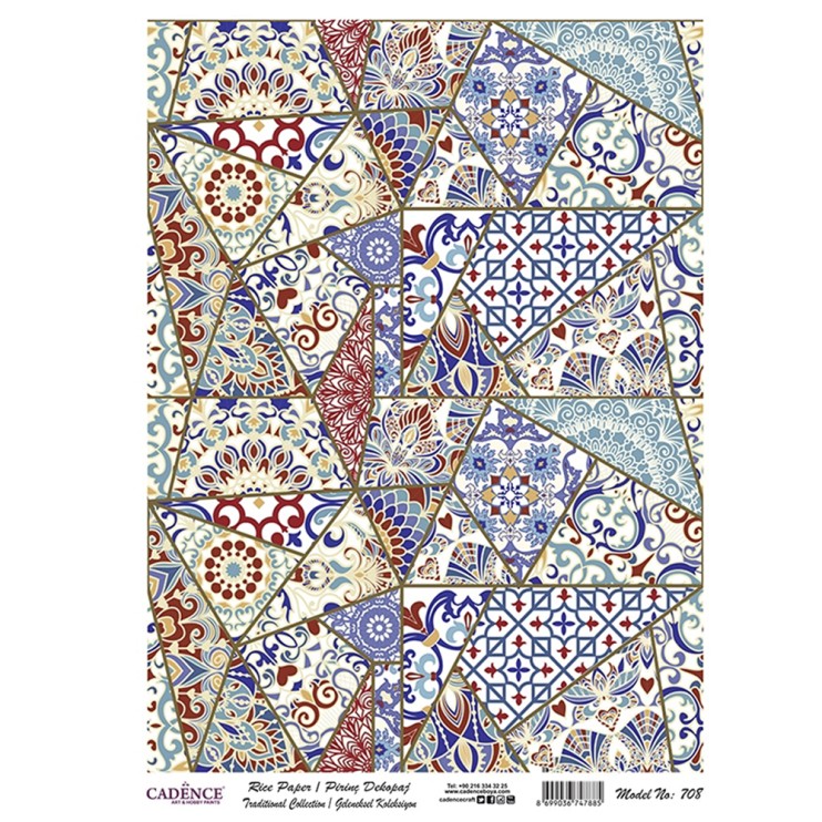 Рисовая карта "Rice paper" 30х42см, RDP708 плитка разбитая