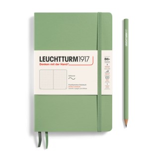 Блокнот в точку Leuchtturm1917 "Paperback" B6+, 61л, 80гр/м², мягкая обложка, Зеленый Шалфей