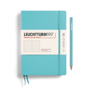 Блокнот в точку Leuchtturm1917 "Medium" A5, 125л, 80гр/м², твердая обложка,Аквамарин (363391)