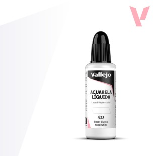 Жидкая акварель Vallejo "Acuarela Liquida" 823 Super White, 32 мл