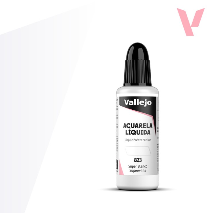 Жидкая акварель Vallejo "Acuarela Liquida" 823 Super White, 32 мл
