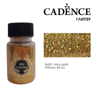 Глиттер в банке Cadence "Glitter Powder" 45мл, №02 античное золото