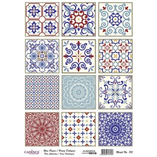 Рисовая карта для декупажа Cadence "Rice paper" 30х42см, RDP713 плитка