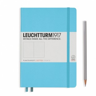 Блокнот в точку Leuchtturm1917 "Medium" A5, 125л, 80гр/м², твердая обложка,Синий Лёд (357482)