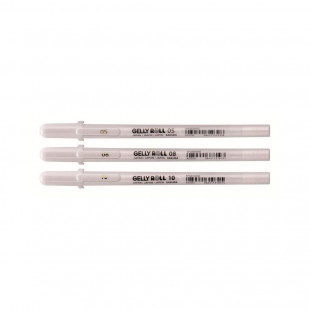 Набор из 3 гелевых ручек Gelly Roll "Bright White" белые 05/08/10 в блистере