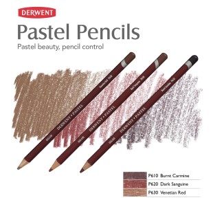 Комплект пастельных карандашей Derwent "Pastel" коричневые оттенки (P630, P620, P610)