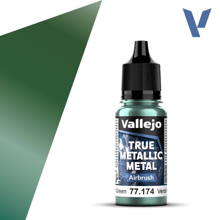 Краска для аэрографии Vallejo "True Metallic Metal" 77.174 Dusken Green, 18мл