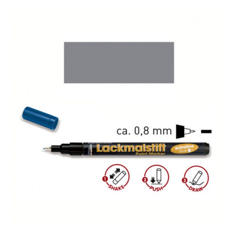 Маркер лаковый по всем поверхностям Kreul "Lackmalstift" 0.8мм, серебро