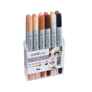 Набор Copic Ciao "Skin Tone" 12 маркеров в пластиковом пенале