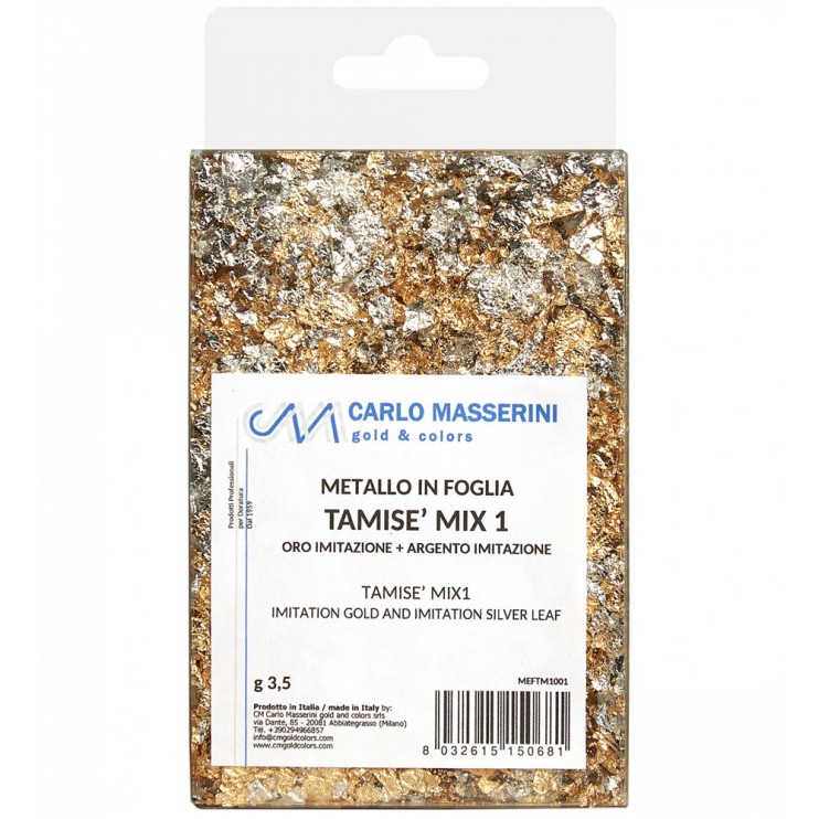 Поталь в крошке Masserini "Tamise" смесь золото и серебро (3,5 гр)