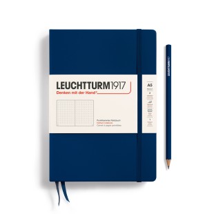 Блокнот в точку Leuchtturm1917 "Medium" A5, 125л, 80гр/м², твердая обложка,Синий Неви (342925)