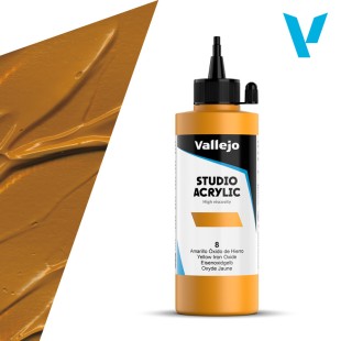 Акрил Vallejo "Studio" 8 Yellow Iron Oxide (Марс желтый), 200мл