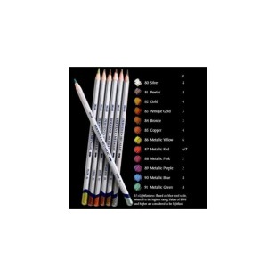 Набор цветных карандашей Derwent "Metallic" 6 штук / яркие цвета