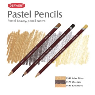 Комплект пастельных карандашей Derwent "Pastel" коричневые оттенки (P600, P590, P580)