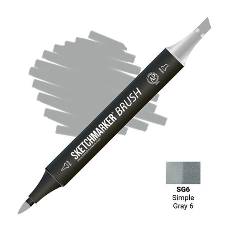 Маркер SketchMarker "Brush" SG6 Простой серый 6