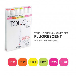 Набор Touch Twin Brush "FLUO" 6 маркеров (флуоресцентные оттенки)