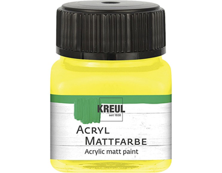 Акрил матовый Kreul "Acryl Mattfarbe" 75203 Yellow (желтая), 20 мл