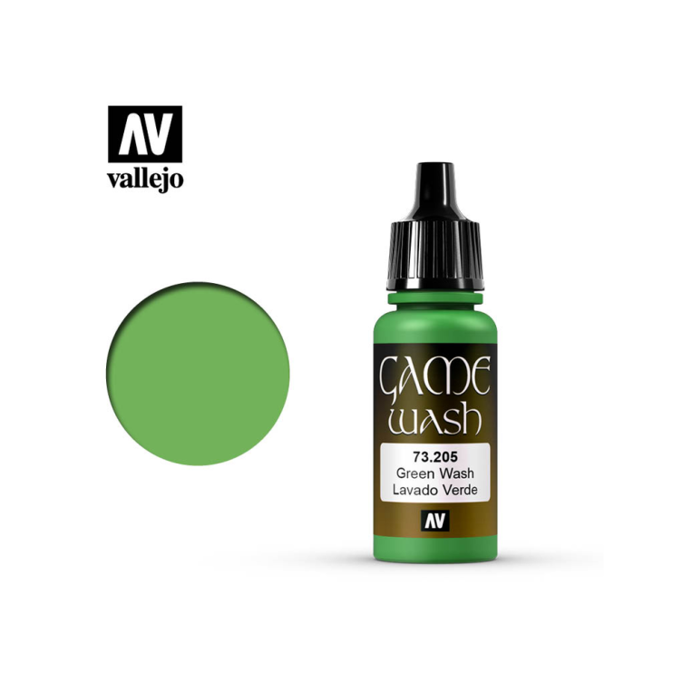 Проливка для моделизма Vallejo "Game Wash" 73.205 Green, 17мл