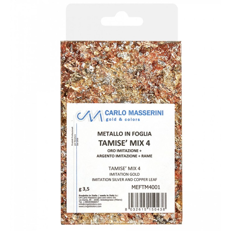 Поталь в крошке Masserini "Tamise" смесь золото, медь и серебро (3,5 гр)