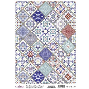Рисовая карта для декупажа Cadence "Rice paper" 30х42см, RDP715 мелкая плитка