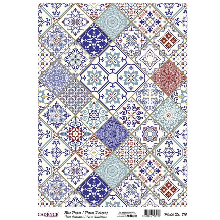 Рисовая карта "Rice paper" 30х42см, RDP715 мелкая плитка