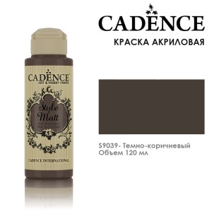 Краска акриловая Cadence "Style Matt" 120 мл №S9039 темно-коричневый