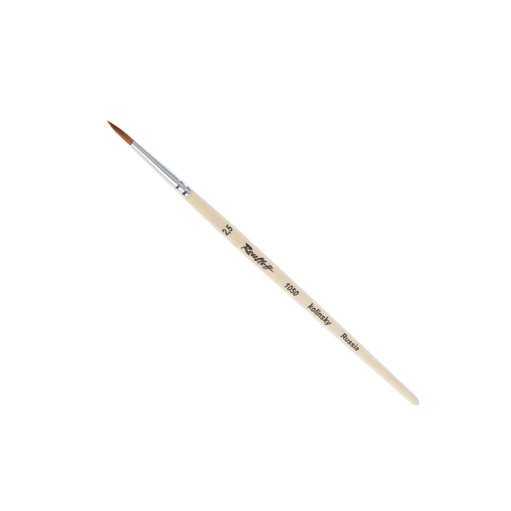 Кисть колонок круглая "1050" №2,5 короткая ручка с лаковым покрытием