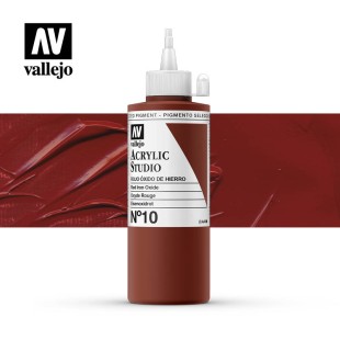 Акриловая краска Vallejo "Studio" #10 Red Iron Oxide (Марс красный), 200мл