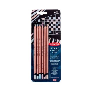 Набор цветных карандашей Derwent "Metallic" 6 штук / пастельные цвета