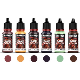 Набор красок для моделизма Vallejo "Game Color" 6 штук (№108, 110, 112, 116, 121, 124) по 18мл
