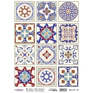 Рисовая карта для декупажа Cadence "Rice paper" 30х42см, RDP716 плитка