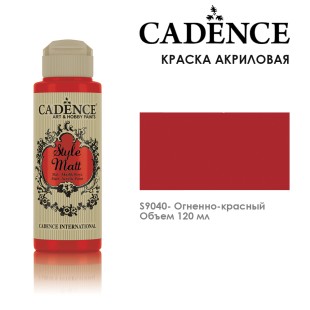 Краска акриловая Cadence "Style Matt" 120 мл №S9040 огненно-красный