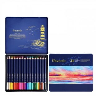 Набор цветных карандашей "Finenolo" 24 цвета в металлическом пенале
