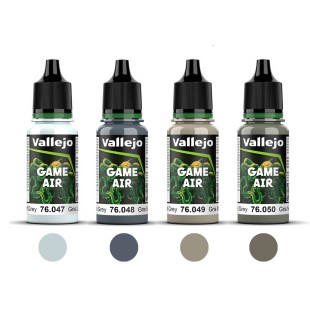 Набор красок для аэрографии Vallejo "Game Air" 4 штуки (№047, 048, 049, 050) по 18мл