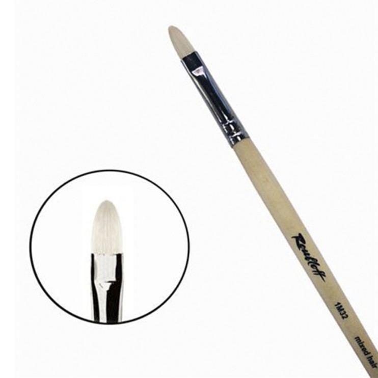 Кисть синтетика +щетина овальная "1М32" №7 на длинной ручке