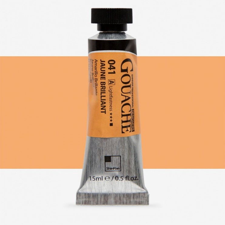 Гуашь Shinhan "Designers GOUACHE" №041(A) Jaune brilliant (Желтый бриллиантовый), туба 15мл