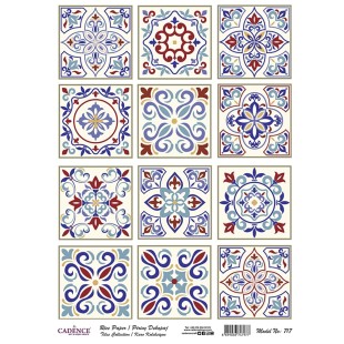 Рисовая карта для декупажа Cadence "Rice paper" 30х42см, RDP717 плитка
