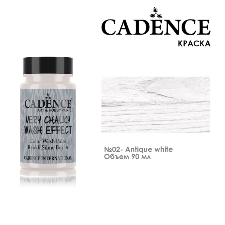 Меловая краска "Wash Effect" №02 Antique White, 90мл (WSH02)