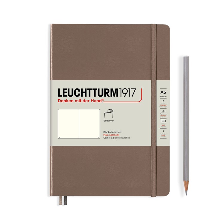 Блокнот без линовки Leuchtturm1917 "Medium" A5, 61л, 80гр/м², мягкая обложка,Коричневый Теплый (363410)