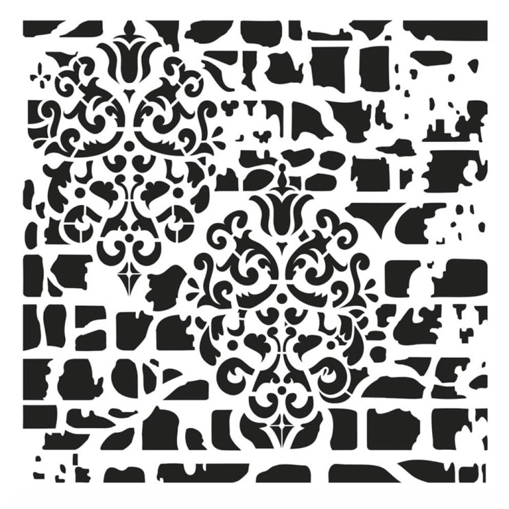 Трафарет 45х45см, GCS003 кирпичи/вензеля