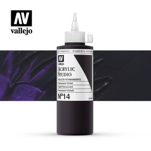 Акриловая краска Vallejo "Studio" #14 Permanent Violet (Диоксазин фиолетовый), 200мл