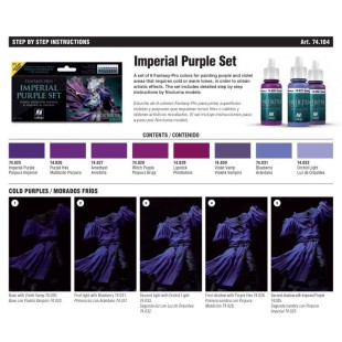 Набор красок для моделизма Fantasy-Pro "Imperial Purple" 74.104, 8 цветов